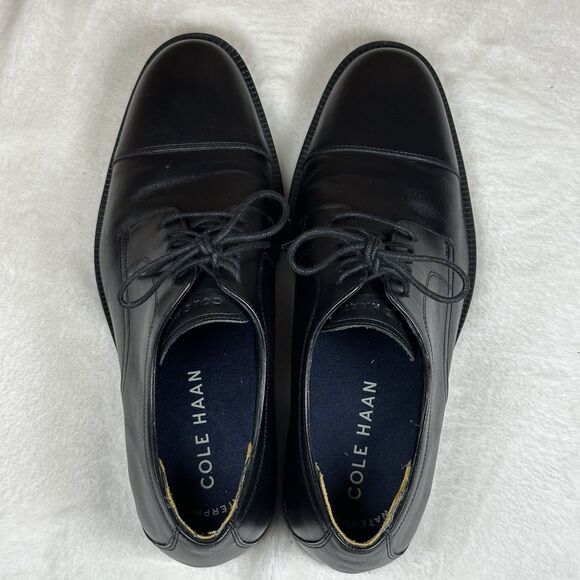 COLE HAAN Grand 36ØDress Shoes Men\'s 7 M Cap Oxford Black Leather Lace Up C34136 main image 10